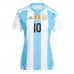 Fotballdrakt Dame Argentina Lionel Messi #10 Hjemmedrakt Copa America 2024 Kortermet